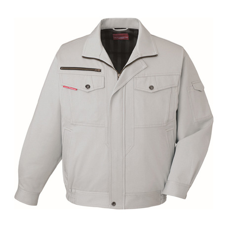 綿100%ストレッチブルゾン【80200-JIC】 C130.シルバーグレー