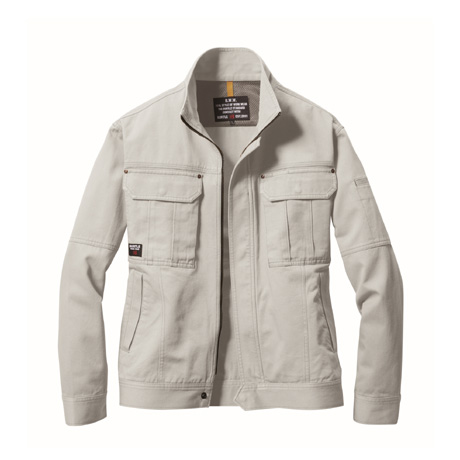 防縮加工長袖ブルゾン【8091-BAT】 5.シルバー