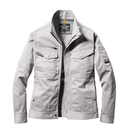 綿100％高密度肉厚素材ジャケット【8101-BAT】 5.シルバー