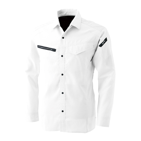 AIR ACTIVE ロングスリーブシャツ【8105-TSD】 05.ホワイト