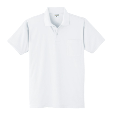 DRY帯電防止半袖ポロシャツ【8118-ALT】 90.ホワイト