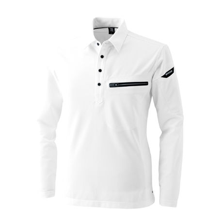 ESワークニットロングポロシャツ【81305-TSD】 05.ホワイト