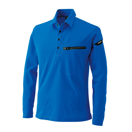 ESワークニットロングポロシャツ【81305-TSD】 41.ロイヤルブルー