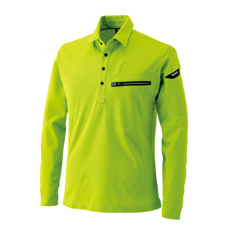 ESワークニットロングポロシャツ【81305-TSD】 55.ライトグリーン