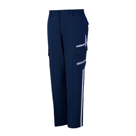 防汚加工エコ制電ストレッチレディースカーゴパンツ【83616-JIC】 C011.ネービー