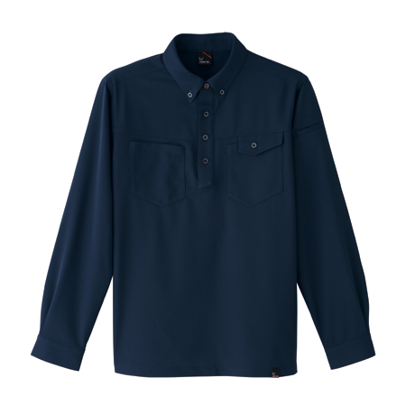 長袖ニットシャツ（スタンダードカラー）【8409-ASC】 7.ネイビー