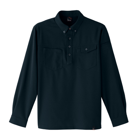 長袖ニットシャツ（スタンダードカラー）【8409-ASC】 12.ブラック