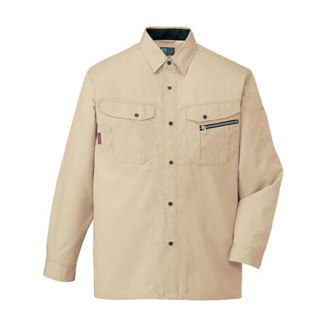 エコ5バリュー機能長袖シャツ【84104-JIC】 C004.ベージュ