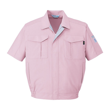 エコ低発塵製品制電半袖ブルゾン【84310-JIC】 C129.ローズピンク