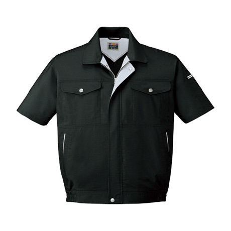 エコ吸汗速乾半袖ブルゾン【84710-JIC】 C044.ブラック