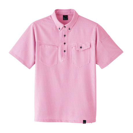 半袖ニットシャツ（マイクロギンガムチェック） 【 Asahicho 8488-asc