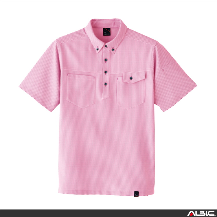 半袖ニットシャツ（マイクロギンガムチェック） 【 Asahicho 8488-asc