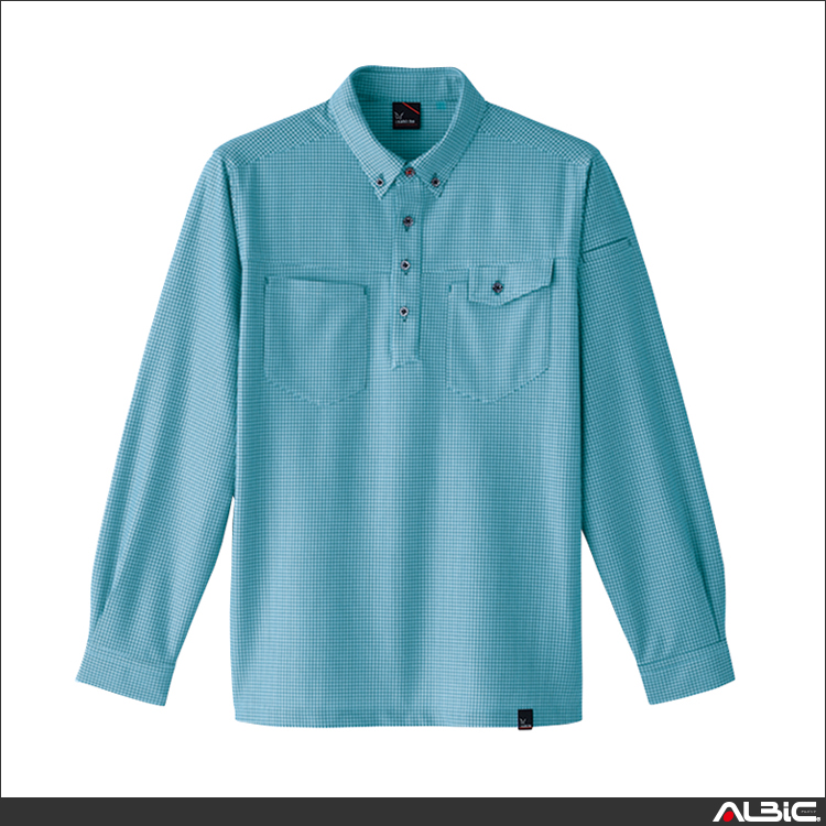 長袖ニットシャツ（マイクロギンガムチェック）【8499-ASC】 商品写真