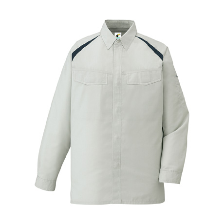 エコ製品制電多機能長袖シャツ【85104-JIC】 C036.シルバー
