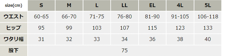 エコ製品制電多機能レディースパンツ【85106-JIC】 サイズ表