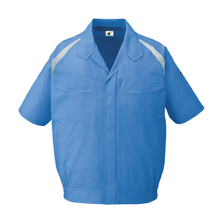エコ製品制電多機能半袖ブルゾン【85110-JIC】 C005.ブルー