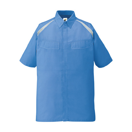エコ製品制電多機能半袖シャツ【85114-JIC】 C005.ブルー