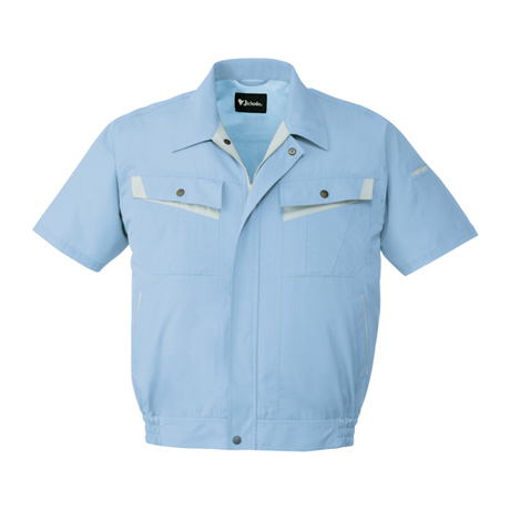 エコ製品制電高通気半袖ブルゾン【86010-JIC】 C025.ライトブルー