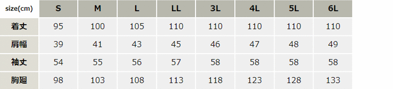 レディース白衣コート_白衣_【861314-ait】 サイズ表