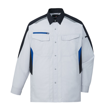 抗ウィルス加工長袖シャツ【87404-JIC】 C036.シルバー