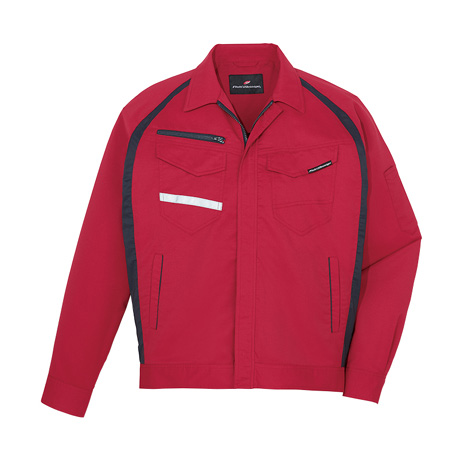 エコ製品制電ストレッチ長袖ジャンパー【87600-JIC】 C043.レッド