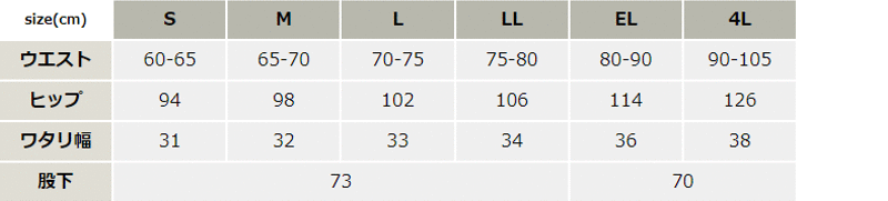 帯電防止ストレッチレディースパンツ【8812-JIC】 サイズ表