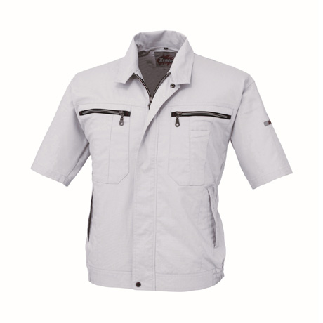 ストレッチ半袖ブルゾン【8891-XEB】 22.シルバーグレー