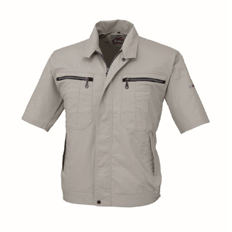 ストレッチ半袖ブルゾン【8891-XEB】 61.モスグリーン