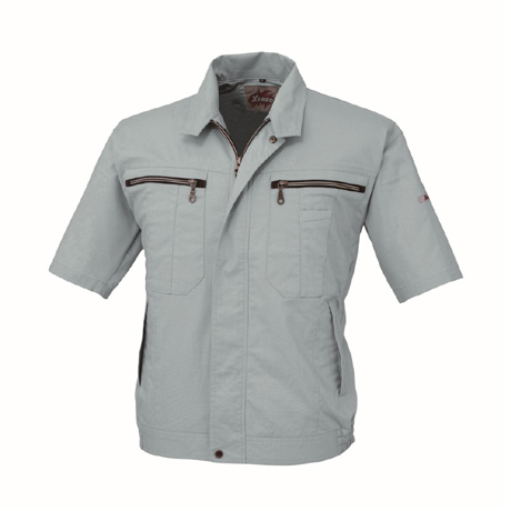 ストレッチ半袖ブルゾン【8891-XEB】 605.ミストグリーン