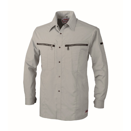 ストレッチ長袖シャツ【8893-XEB】 61.モスグリーン