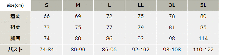 HUMMER ハイブリット長袖コンプレッション【905815-ATK】 サイズ表