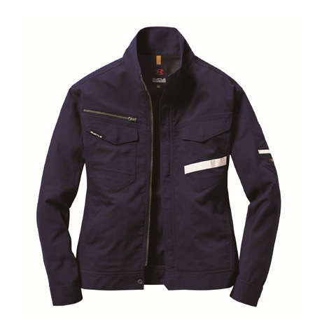 ストレッチ長袖ジャケット【9091-BAT】 3.ネイビー