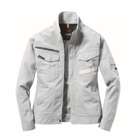 ストレッチ長袖ジャケット【9091-BAT】 5.シルバー