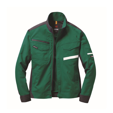 ストレッチ長袖ジャケット【9091-BAT】 10.グリーン