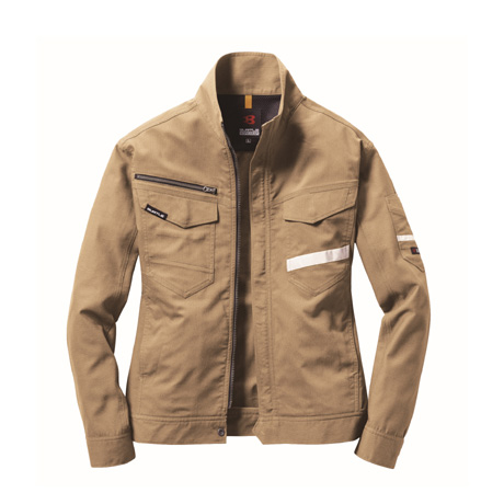 ストレッチ長袖ジャケット【9091-BAT】 23.カーキ