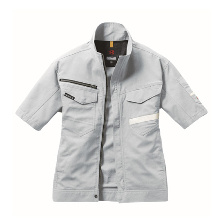 ストレッチ半袖ジャケット【9096-BAT】 5.シルバー