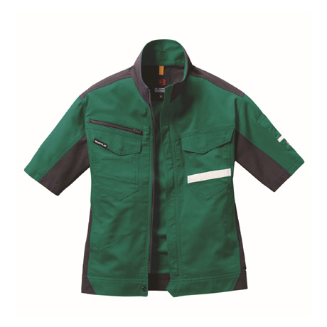 ストレッチ半袖ジャケット【9096-BAT】 10.グリーン