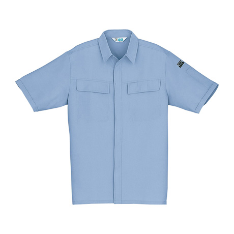 低発塵製品制電半袖シャツ【921-JIC】 C025.ライトブルー