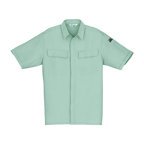 低発塵製品制電半袖シャツ【921-JIC】 C104.スプレーグリーン