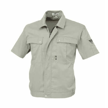 防縮防シワ半袖ブルゾン【9210-XEB】 61.モスグリーン