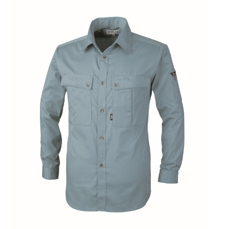 防縮防シワ長袖シャツ【9230-XEB】 43.ブルーグレー