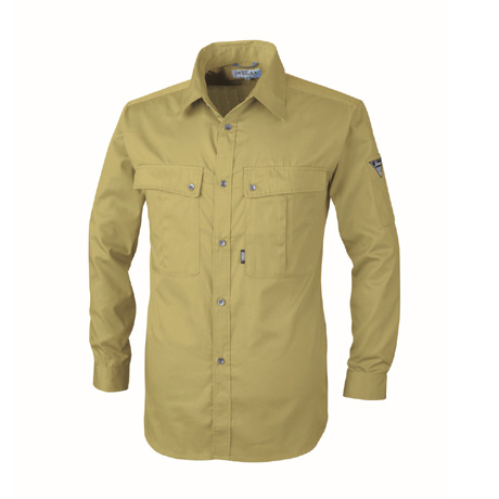 防縮防シワ長袖シャツ【9230-XEB】 81.キャメル