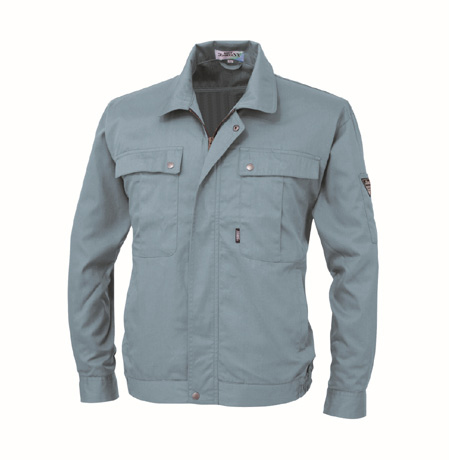 防縮防シワ長袖ブルゾン【9240-XEB】 43.ブルーグレー