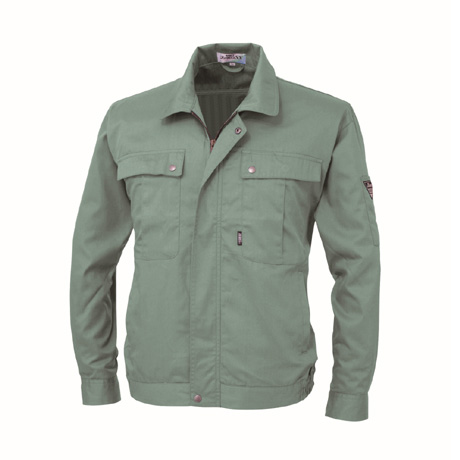 防縮防シワ長袖ブルゾン【9240-XEB】 60.グリーン