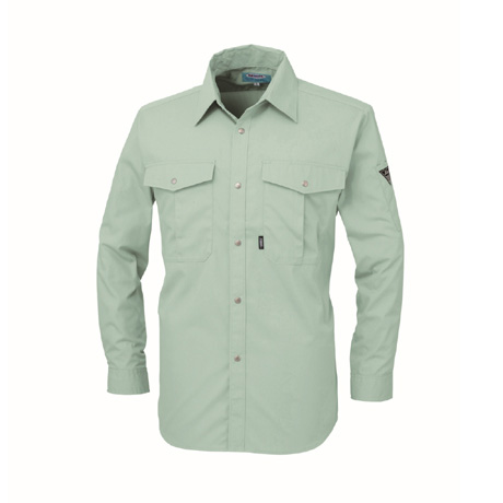形態安定長袖シャツ【9930-XEB】 68.ライトグリーン