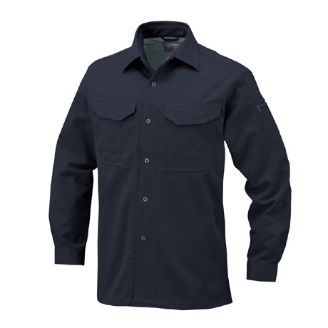 抗菌防臭・防縮長袖シャツ【A1748-COC】 1.シールズネイビー