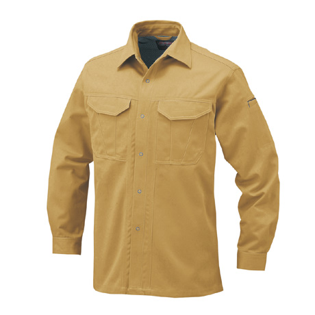 抗菌防臭・防縮長袖シャツ【A1748-COC】 2.キャメルベージュ