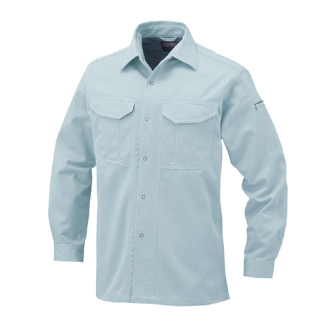 抗菌防臭・防縮長袖シャツ【A1748-COC】 9.パウダーグリーン