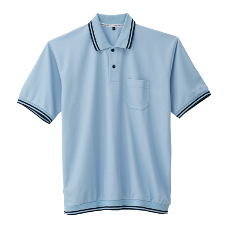 裾ジャージ半袖ポロシャツ【A187-COC】 7.サックス