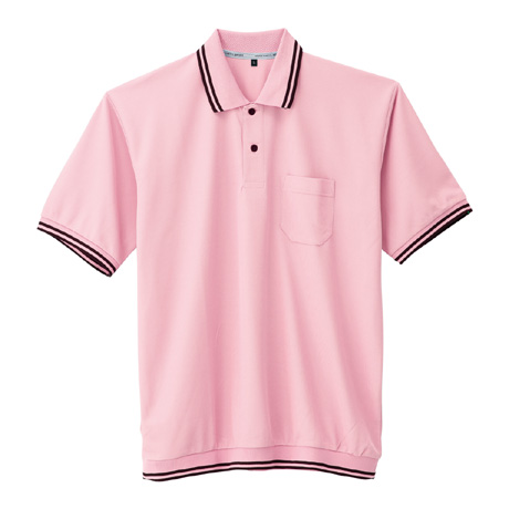 裾ジャージ半袖ポロシャツ【A187-COC】 10.ピンク